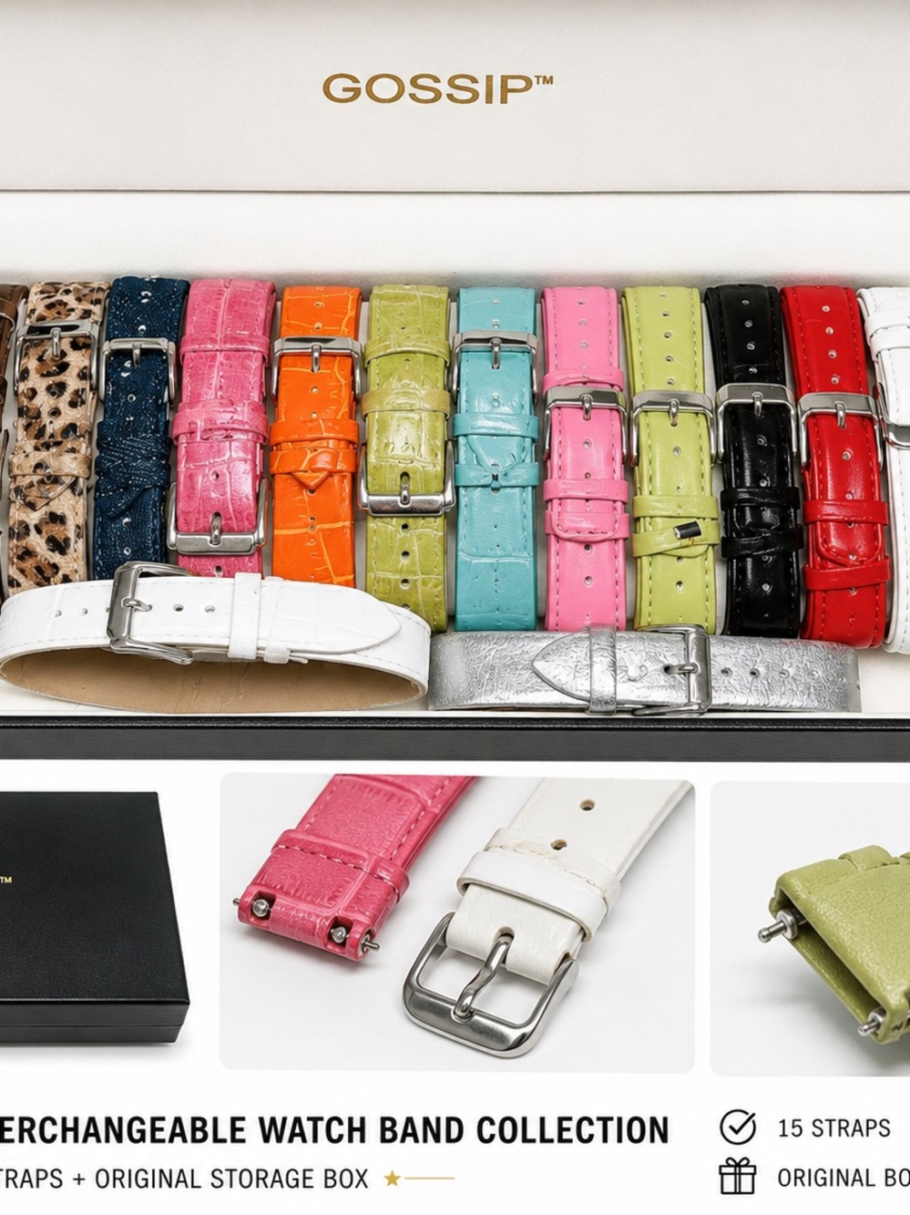 NWT Gossip- Bright Collection of interchangeable Straps & Wristlets